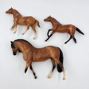 Set Of 3 BROKEN LEG Horse Figurines For Crafts Or Projects